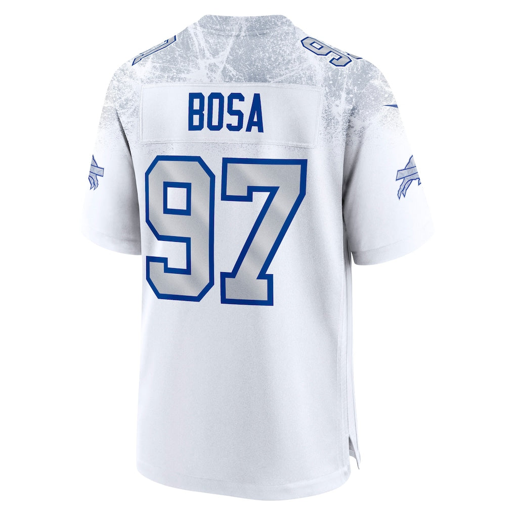 B.Bills #97 Joey Bosa White 2025 Rivalries Collection Embroidery Game Jersey
