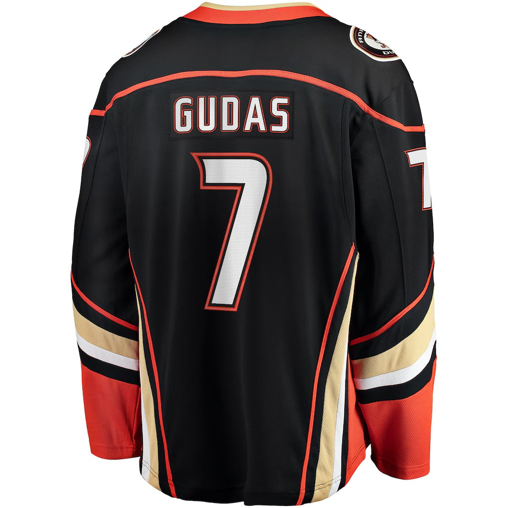 Anaheim Ducks #7 Radko Gudas Fanatics Black Home Breakaway Embroidery Jersey