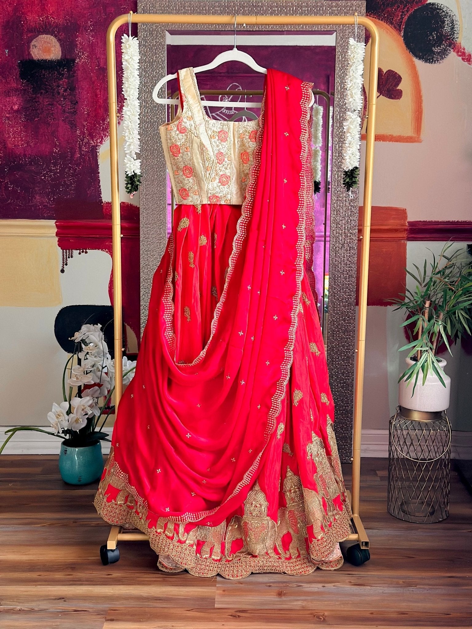 Crimson dream lehenga set